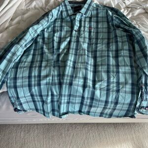 Blue Tommy Bahama Plaid Button-Up Shirt